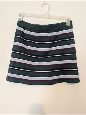 Le Lis Striped Ribbed Knit Mini Skirt - Green, Blue, Burgundy